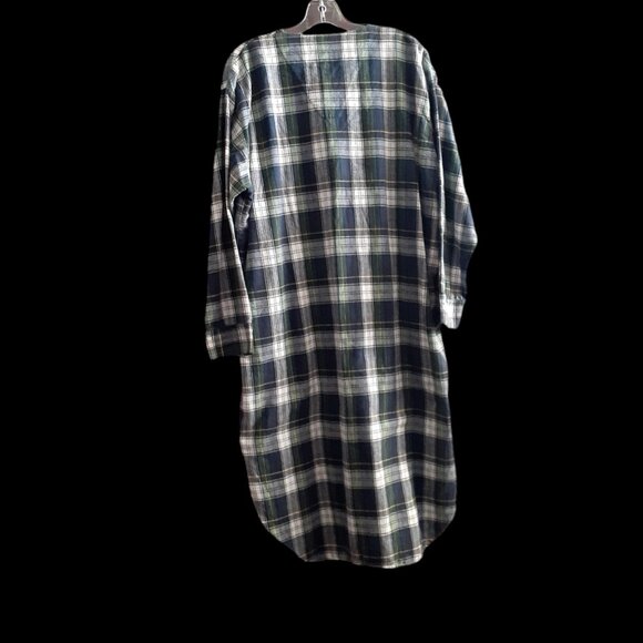 Wynbrier Night Shirt Sleep Gown Unisex 100% Cotton Plaid M 1/4 button Portugal . - Picture 10 of 16